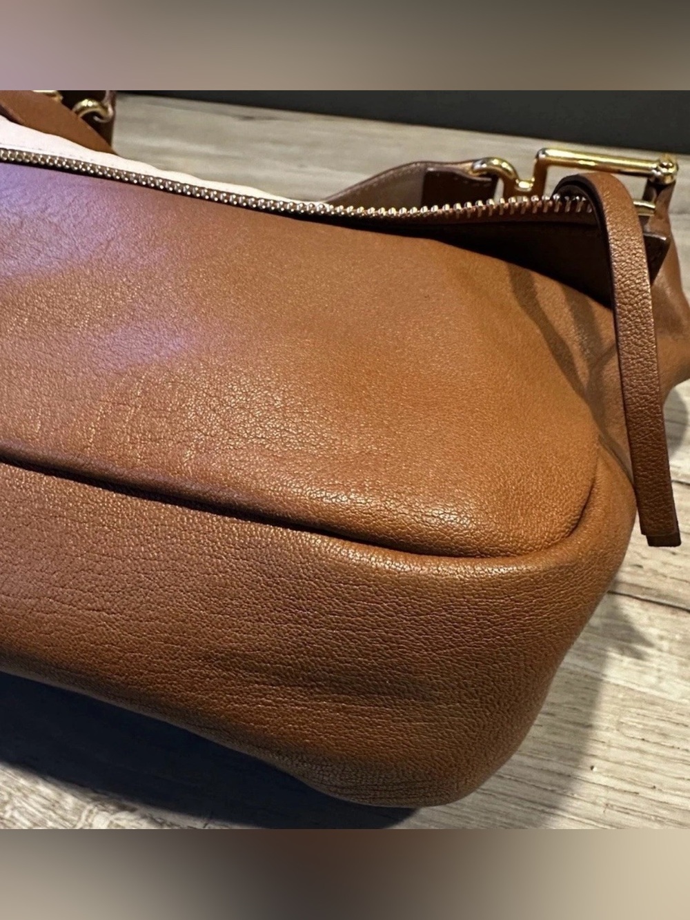 Chloe Dark Brown Leather Multi-Zip Shoulder Slouchy Crossbody Bag + COA - Picture 7 of 16